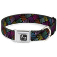 Load image into Gallery viewer, Dog Bone Seatbelt Buckle Collar - Halftone Blocks Charcoal/Pinks/Greens/Orange/Yellow
