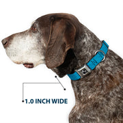 Dog Bone Seatbelt Buckle Collar - Heather Blue