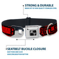 Load image into Gallery viewer, Dog Bone Seatbelt Buckle Collar - HUSTLE HARDER/Stripes Weathered Red/Black
