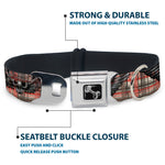 Dog Bone Seatbelt Buckle Collar - Irish Skulls/Plaid