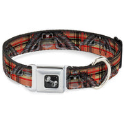 Dog Bone Seatbelt Buckle Collar - Irish Skulls/Plaid