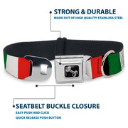 Dog Bone Seatbelt Buckle Collar - Italy Flags