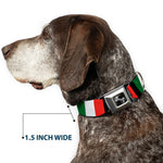 Dog Bone Seatbelt Buckle Collar - Italy Flags