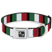 Dog Bone Seatbelt Buckle Collar - Italy Flags