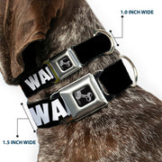 Dog Bone Seatbelt Buckle Collar - I Heart Waffles Text