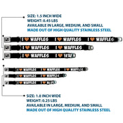 Dog Bone Seatbelt Buckle Collar - I Heart Waffles Text