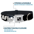 Load image into Gallery viewer, Dog Bone Seatbelt Buckle Collar - I Heart Waffles Text
