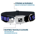 Load image into Gallery viewer, Dog Bone Seatbelt Buckle Collar - I SEE WHAT YOU DID THERE Weathered Black/Purple
