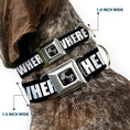 Load image into Gallery viewer, Dog Bone Seatbelt Buckle Collar - I GOT HATERS EVERYWHERE Black/White/Yellow
