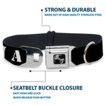Dog Bone Seatbelt Buckle Collar - I'M A FIGHTER Black/White
