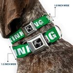 Buckle-Down Seatbelt Buckle Dog Collar - IRISH DRINKING TEAM Green/White