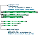 Buckle-Down Seatbelt Buckle Dog Collar - IRISH DRINKING TEAM Green/White