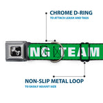Buckle-Down Seatbelt Buckle Dog Collar - IRISH DRINKING TEAM Green/White