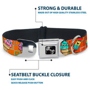 Dog Bone Seatbelt Buckle Collar - Ice Cream Cone & Popsicle Expressions/Squares Multi Color