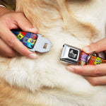 Dog Bone Seatbelt Buckle Collar - Ice Cream Cone & Popsicle Expressions/Squares Multi Color