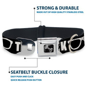 Dog Bone Seatbelt Buckle Collar - I'M A GEEK/Glasses Black/White