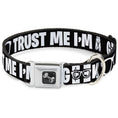 Load image into Gallery viewer, Dog Bone Seatbelt Buckle Collar - I'M A GEEK/Glasses Black/White
