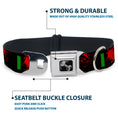 Load image into Gallery viewer, Dog Bone Seatbelt Buckle Collar - I "Heart" ZOMBIES Bold Splatter Black/Green/Red
