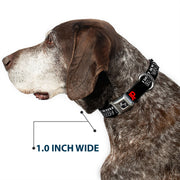 Buckle-Down Seatbelt Buckle Dog Collar - I DON'T ALWAYS DRINK BUT WHEN I DO I GET FUCKED UP Black/White/Red