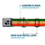 Dog Bone Seatbelt Buckle Collar - Ireland Flag Stripes Distressed