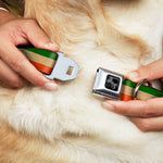 Dog Bone Seatbelt Buckle Collar - Ireland Flag Stripes Distressed