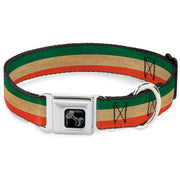 Dog Bone Seatbelt Buckle Collar - Ireland Flag Stripes Distressed