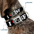 Load image into Gallery viewer, Dog Bone Seatbelt Buckle Collar - I "HEART BRIDGE" SF Black/White/Red
