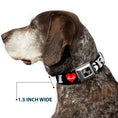 Load image into Gallery viewer, Dog Bone Seatbelt Buckle Collar - I "HEART BRIDGE" SF Black/White/Red

