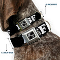 Load image into Gallery viewer, Dog Bone Seatbelt Buckle Collar - I "HEART BRIDGE" SF Black/White/Rainbow
