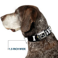 Load image into Gallery viewer, Dog Bone Seatbelt Buckle Collar - I "HEART BRIDGE" SF Black/White/Rainbow
