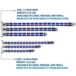 Dog Bone Black/Silver Seatbelt Buckle Collar - Indianapolis Flag Navy Blue/White/Red