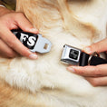 Load image into Gallery viewer, Dog Bone Black/Silver Seatbelt Buckle Collar - I "HEART" MILFS Black/White/Red
