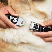 Dog Bone Black/Silver Seatbelt Buckle Collar - I 