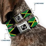 Dog Bone Seatbelt Buckle Collar - Jamaica Flags