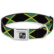Dog Bone Seatbelt Buckle Collar - Jamaica Flags