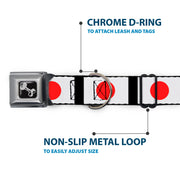 Dog Bone Seatbelt Buckle Collar - Japan Flags