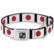 Dog Bone Seatbelt Buckle Collar - Japan Flags