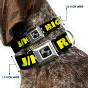 Dog Bone Seatbelt Buckle Collar - J/K RIGHT? Black/Yellow