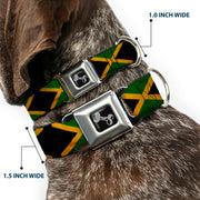 Dog Bone Seatbelt Buckle Collar - Jamaica Flags Vintage Black