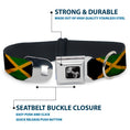Load image into Gallery viewer, Dog Bone Seatbelt Buckle Collar - Jamaica Flags Vintage Black
