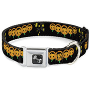 Dog Bone Seatbelt Buckle Collar - Jack-o'-Lanterns/Haunted House Black/Yellow