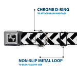 Dog Bone Seatbelt Buckle Collar - Jagged Chevron White/Black