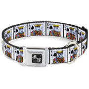 Dog Bone Seatbelt Buckle Collar - King of Spades