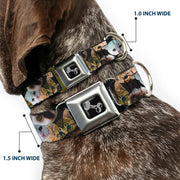 Dog Bone Seatbelt Buckle Collar - Kitten Faces Scattered Black