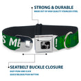 Load image into Gallery viewer, Dog Bone Seatbelt Buckle Collar - KISS ME, I'M IRISH! Clovers Green/White
