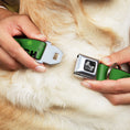 Load image into Gallery viewer, Dog Bone Seatbelt Buckle Collar - KISS ME, I'M IRISH! Clovers/Kisses Greens/Black
