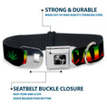 Load image into Gallery viewer, Buckle-Down Seatbelt Buckle Dog Collar - KEEP CALM AND SMOKE UP Black/Rasta
