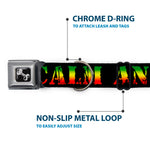 Buckle-Down Seatbelt Buckle Dog Collar - KEEP CALM AND SMOKE UP Black/Rasta