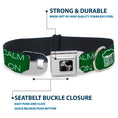 Load image into Gallery viewer, Buckle-Down Seatbelt Buckle Dog Collar - KEEP CALM AND DRINK ON/Beer Green/White

