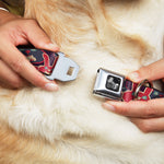 Dog Bone Seatbelt Buckle Collar - Kaleidoscope Balls White/Black